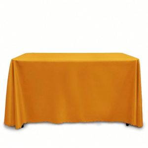 Nappe de table rectangulaire en polyester bleu à fleurs imprimées sur mesure pour mariage et dîner - Product Image 2