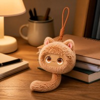 Sevimli Bebek Kedi Peluş Anahtarlık AI Sesli Sohbet Kolye Ucu 0.71 İnç TFT 20 İfade Çok Dilli Yumuşak Peluş Oyuncak Aksesuarları