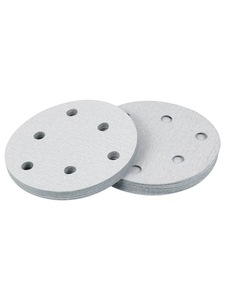 Papier abrasif sec en oxyde d'aluminium blanc de 5 pouces (<span class=keywords><strong>125</strong></span> mm), grain 80-1000, 6 trous, crochet et boucle, <span class=keywords><strong>disque</strong></span> abrasif OEM pour le ponçage des murs et du <span class=keywords><strong>bois</strong></span> - Product Image 3