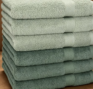 Ensemble Premium de 6 Serviettes de Bain 100% Coton Couleur Unie Taille 50x100 cm Couleurs Vert Hay & Vert <span class=keywords><strong>Sapin</strong></span> - Product Image 4