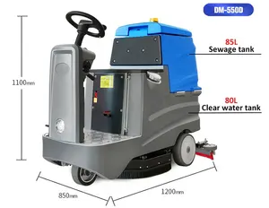 Model DM-550D binmek zemin temizleme makinesi 550mm 24V/500W 85L 220BAR zemin Scrubber kurutucu CE sertifikası ile