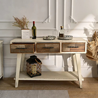 Accueil Table console en bois massif 3 tiroirs ferme Style rustique salon salle à manger entrée Design antique meubles de maison