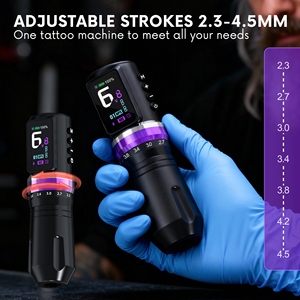 Machine à tatouer électronique sans fil permanente, stylo à cartouche, moteur sans noyau rechargeable, course de 4,0 mm réglable, batterie pour tatouage - Product Image 3