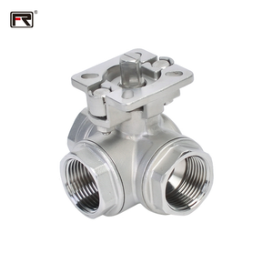 In acciaio inossidabile 3 vie T/L valvola a sfera regolatore pressione acqua taglio rapido attuatore pneumatico filettato strumenti idraulici OEM FURUI - Product Image 5