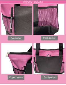Multicolour Zipper Office <strong>School</strong> <strong>Bag</strong> Heavy Duty Mesh Pockets 600d Polyester Walker <strong>Tote</strong> <strong>Bags</strong> - Product Image 4