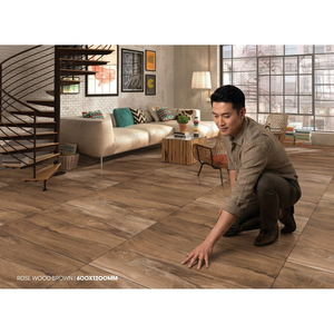French Wood Brown Natural Texture Porcelain Tiles 600x1200mm Premium Wood Look Ceramic Collection - Product Image 4