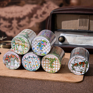 1 rouleau de ruban adhésif Vine Scramble Series European Vintage Floral Plant Layering Collage Tape for Scenery Design - Product Image 4