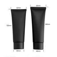 Tabung lembut plastik kustom 1OZ 2OZ 5OZ 8OZ hitam kemasan kosmetik tabung lunak 30ml 50ml 100ml tabung kondisioner sampo grosir