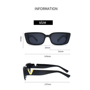 Gafas de Sol Retro Estilo Ojo de Gato Unisex para Mujer/Hombre con Patillas en Forma de V, Protección Solar para Exteriores, Gafas de Sol Cuadradas - Product Image 4