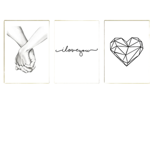 北欧のミニマリストのカップルウォールアート「I for <span class=keywords><strong>Love</strong></span> You」絵プリントキャンバス絵画室内装飾ポスター - Product Image 4