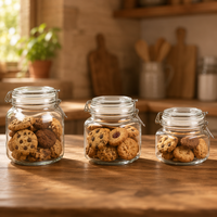 Pot de conservation en verre hermétique à clipser 500ml 800ml 1000ml, récipient alimentaire de cuisine pour cornichons, miel, épices, aliments secs