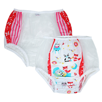 Lot de 2 culottes absorbantes ABDL en PVC imperméable imprimé, couvre-couches réutilisables anti-fuites pour l'incontinence
