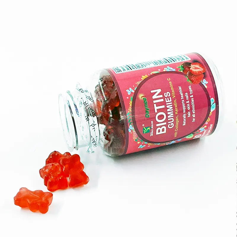 Biotin gummies that supplement vitamins and collagen can provide OEM OEM branded services beauty gummy keratin collagen