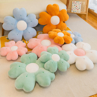 PP bantal bunga matahari boneka bulu kelinci dan katun bantal bunga enam kelopak untuk bantal dekorasi kursi jendela teluk kamar tidur feminin