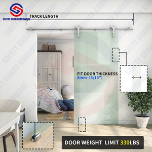 Sản xuất trực tiếp đôi ròng rọc Barn Door phần cứng Kits thép không gỉ trượt Barn Door phần cứng thích hợp cho cửa kính - Product Image 3