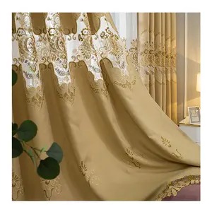 Hot Selling Embroidered Blackout Curtains Insulate Bedroom Drapes Darkening Rideaux Pour Maison