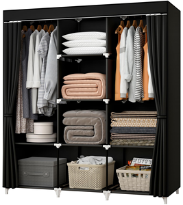 Hot Sale Non Woven Fabric Wardrobe Foldable Assembling Wardrobe Closet Large Capacity Hanging Wardrobe - Product Image 1