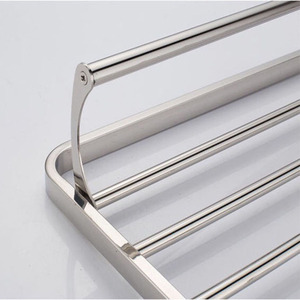 304 thép không gỉ <span class=keywords><strong>Chrome</strong></span> gấp khăn Rack với <span class=keywords><strong>Hooks</strong></span> và thanh khăn - Product Image 4
