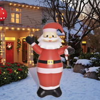 Père Noël gonflable de Noël avec décor extérieur de bonbons, décorations de Noël résistantes aux intempéries pour la cour, avec lumière LED pour la pelouse de jardin