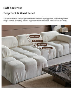 Canapé modulaire moderne en tissu avec rembourrage en éponge et design tufté Canapé combiné paresseux pour le salon et l'appartement - Product Image 3