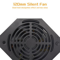 Unité d'alimentation PC PSU 500W Gaming 120mm RGB Fan 220V ATX Alimentation pour ordinateur de bureau pour BTC