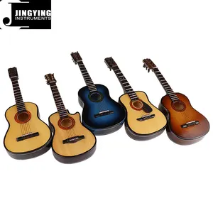 2024 Jingying Music Hand-made Multi-size Wooden Mini Folk/Classical Guitar Model Home Decoration Birthday Instrument Gift