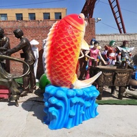 En fibre de verre Poissons Statue avec peinture finition En Fiber De Verre Sculpture de Poisson pour Vente