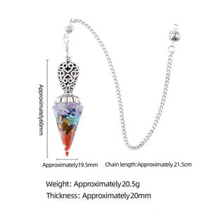 Péndulo de Cristal Natural en Forma de Pirámide Hexagonal, Colgante de Enfoque de Gravedad, Tema de Amor Navideño, Suministros de Brujería al por Mayor - Product Image 3