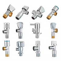 Robinet d'arrêt d'angle pour salle de bain, robinet à manivelle quart de tour pour eau de toilette, évier de cuisine, robinet triangulaire 1/2" filetage G