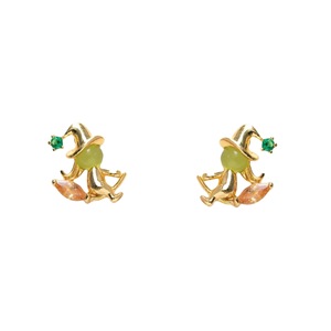 Juego de Aretes de Bisutería de Halloween, Chapados en Oro de 18K, Aretes de Circonia, Diseño Creativo de Escoba Mágica, Bruja, Murciélago y Araña para Mujer - Product Image 6