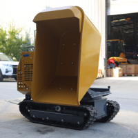 Mini-dumper sur chenilles de 1,2 tonne (1200 kg) à essence avec grande benne et pompe moteur pour usage agricole