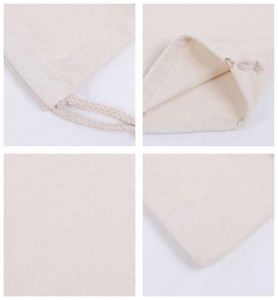 Bolsas con cordón de algodón pequeñas reutilizables recicladas ecológicas 100% personalizadas al por mayor estilo plegable - Product Image 4