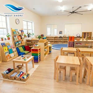 Juego de Muebles de Madera para Aula de Preescolar y Guardería, Mesa <span class=keywords><strong>Montessori</strong></span>, Silla, Estante de Almacenamiento, Aprendizaje Escolar - Product Image 1