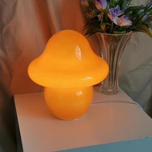 Glass <b>LED</b> Desk Lamp for Bedroom <b>Bedside</b> Korean Ins Style Striped Mushroom <b>Table</b> Lamp Decor Cute Glass Translucent <b>Bedside</b> Lamp - Product Image 3