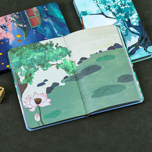Cuaderno de Diario con Estampado Retro, Bonito Cuaderno A5 de Estilo Chino con Páginas a Todo Color para Estudiantes - Product Image 2
