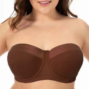 Sujetador sin tirantes de color liso con efecto <span class=keywords><strong>push</strong></span>-<span class=keywords><strong>up</strong></span> para mujer, talla grande, ropa interior sin costuras para busto grande - Product Image 5