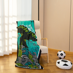 Couverture en flanelle de football en polyester 100% personnalisée en gros, tricotée avec impression, provenant d'une usine chinoise - Product Image 5