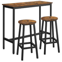 Tables et chaises de bar en bois modernes à usage commercial et domestique Ensemble de tables de bar de luxe à structure métallique