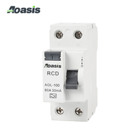 Dispositifs de protection contre les courants résiduels AOLR-100 2P RCD 80A 30mA Disjoncteur différentiel Disjoncteurs de fuite de courant