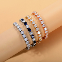 2026 Bracelets de tennis géométriques de luxe pour Hommes et Femmes, plaqué or 18K, avec gros zircone cubique, chaîne à maillons carrés, bijoux Hip Hop, vente en gros, cadeau