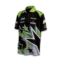 Boutonné personnalisé Chemises Crew en vente en gros Polos de voiture à manches courtes respirants Chemises Crew de course à sublimation