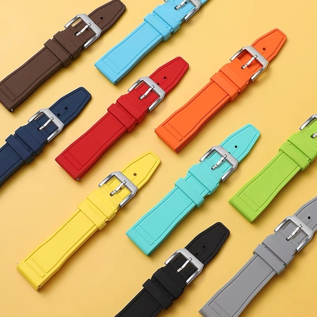 Top Quality Fluoro Rubber Watch Band 20mm 21mm 22mm FKM Rubber Watch Strap for I-W-C Pilot Watch With Quick Release Spring Bar