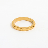 High End 18 Karat vergoldet Vintage Gear Form Croissant Ringe Edelstahl Schmuck Trendy Fingerring Anlauf frei