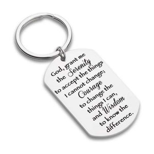 基督教宗教励志礼物圣经经文洗礼护身符珠宝黑色激光不锈钢复古宁静祈祷 - Product Image 1