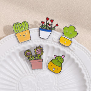 11 Stile Hersteller Bulk Cactus Emaille Pin Lieferant Großhandel Pflanzen Weiche Emaille Anstecknadeln - Product Image 1
