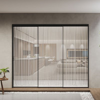 Porte coulissante moderne insonorisée et économe en énergie en aluminium avec verre trempé pour chambre, salle de bain, école, salle à manger et patio - Modèle 2026