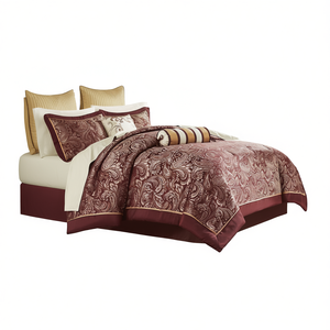 Ensemble de couette 12 pièces en coton jacquard, motif classique, housse de couette, literie pour la maison, utilisation toute saison - Product Image 1