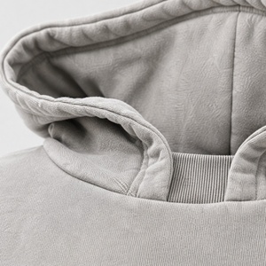 <span class=keywords><strong>Felpa</strong></span> con Cappuccio <span class=keywords><strong>Oversize</strong></span> in Spugna Francese Grigio Heather per Donna, Personalizzabile ODM, Casual e Streetwear - Product Image 2