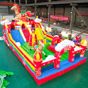 <span class=keywords><strong>Castillo</strong></span> Inflable con Tobogán y Caballo, Brincolín Inflable con Tobogán y Soplador para Niños y Adultos en Venta - Product Image 1