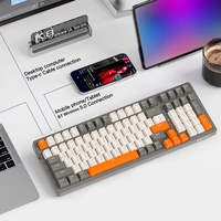 Clavier mécanique sans fil K8 Clavier Gamer rétro-éclairé RGB Clavier d'ordinateur de jeu BT Commutateur 100 touches